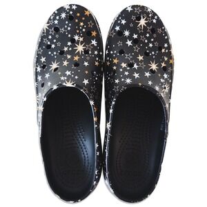 Crocs Freesail Clogs Womens 9 Black Gold Stars Celestial Discontinued Style